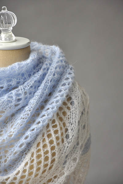 Free Knitting Pattern for a Lace Featherdown Shawl