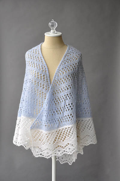Free Knitting Pattern for a Lace Featherdown Shawl - Knitting Bee