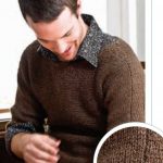 Free Knitting Pattern for a Woven Bands Pullover for Men