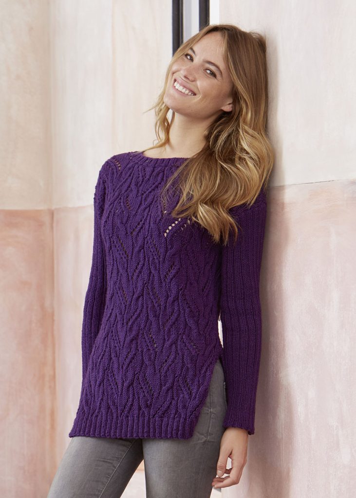 Free cable and lace sweater knitting pattern Archives - Knitting Bee (6 ...