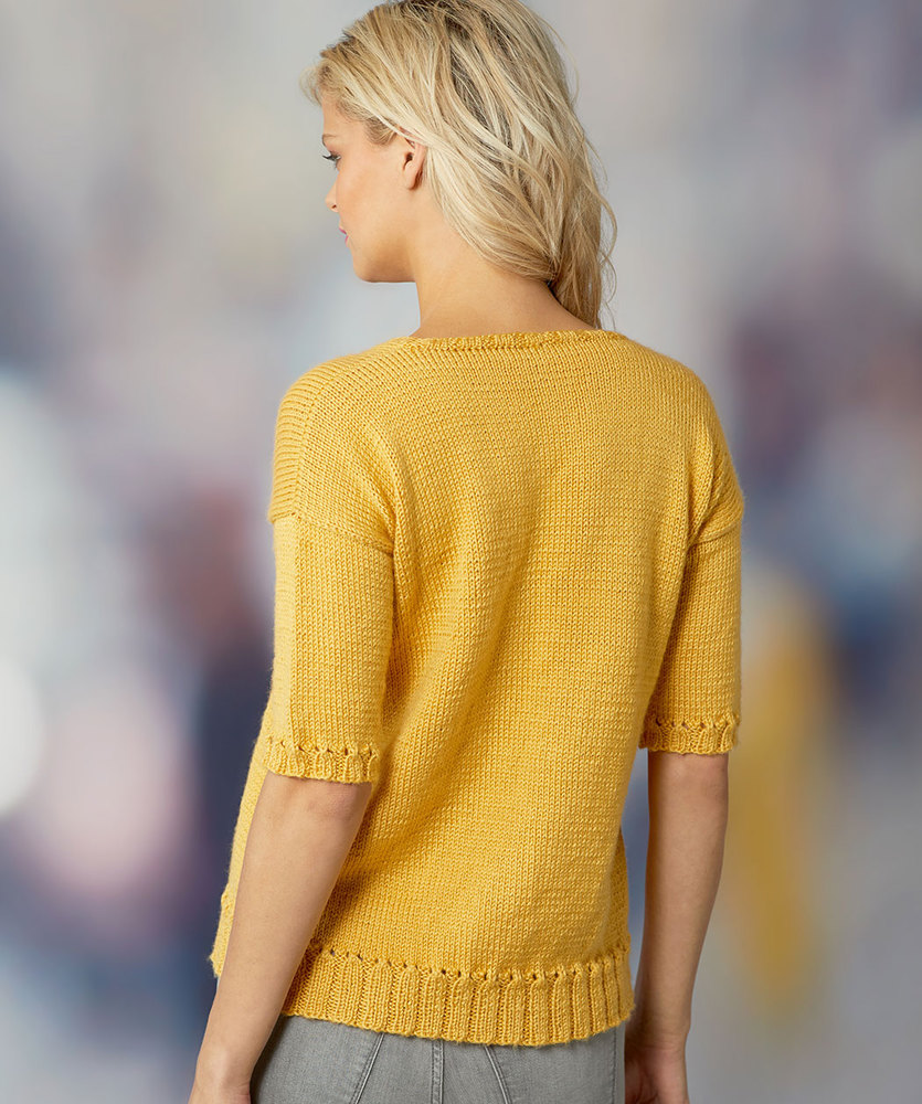 Free Knitting Pattern for a Short Sleeve Summer Top 1 ⋆ Knitting Bee