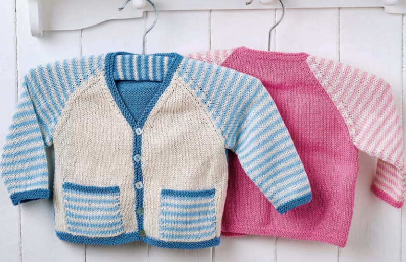 free striped baby cardigan knitting pattern Archives - Knitting Bee (7 free knitting  patterns)