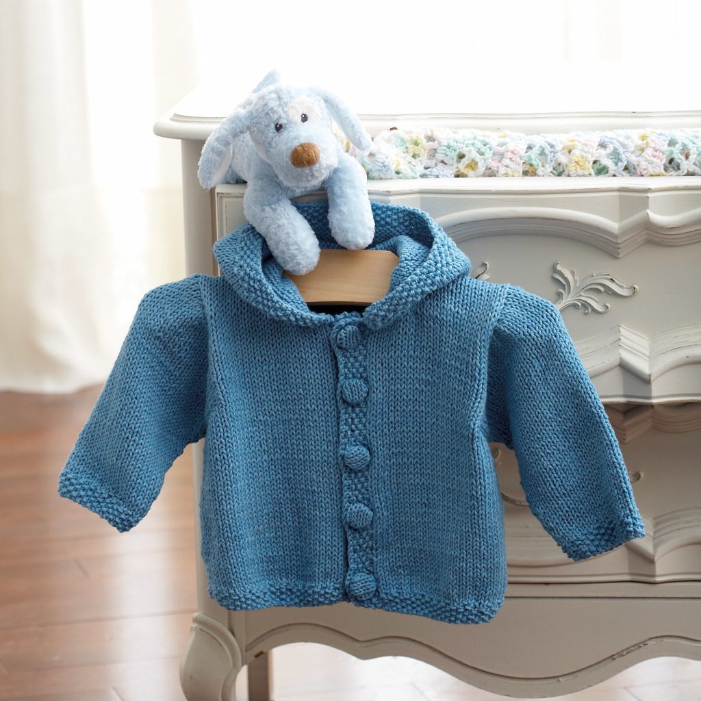 Garter Stitch Hooded Baby Jacket Free Knitting Pattern And Paid ...