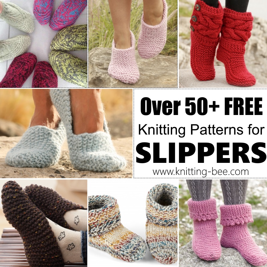 Free Knitting Patterns for Slippers to 