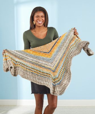 Free Knitting Pattern for a Beautiful Brioche Shawl - Knitting Bee