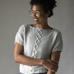 Free Knitting Pattern for a Cora Crop Top with Cables