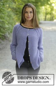 Free Knitting Pattern for a Garter and Cable Raglan Cardigan - Knitting Bee