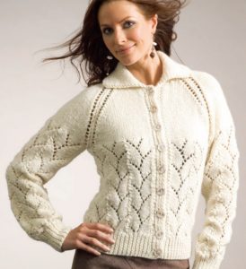 Free Knitting Pattern for an Eyelet and Lace Cardigan by Patons ...