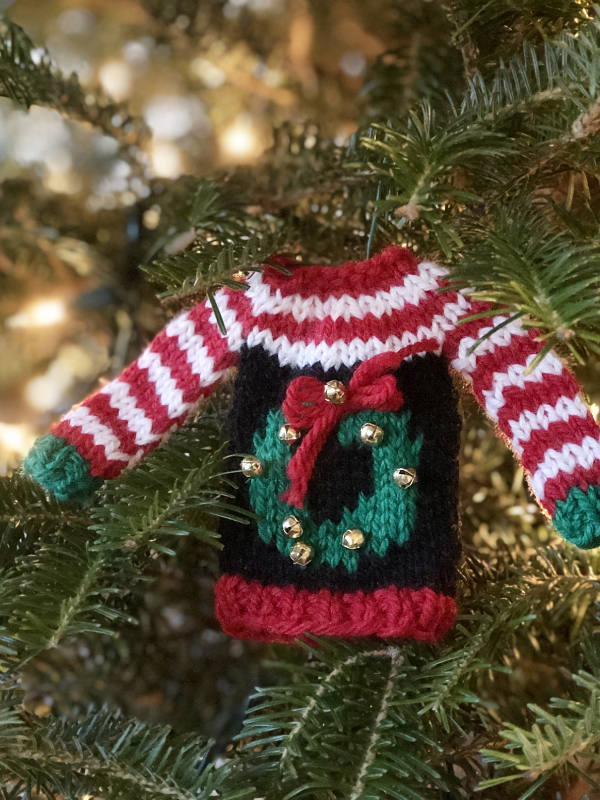 Free Knitting Pattern for Tiny Ugly Christmas Sweater Ornaments