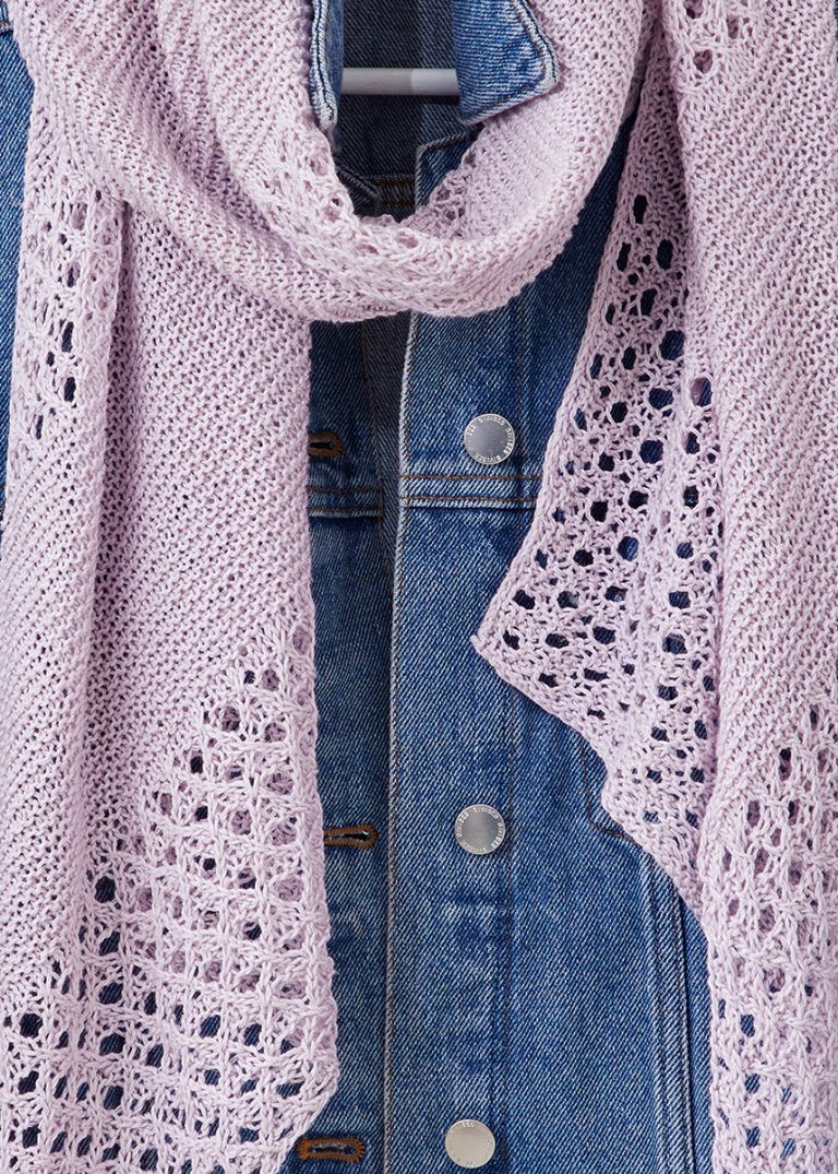 Free Knitting Pattern for a Light and Airy Summer Lace Scarf Knitting Bee