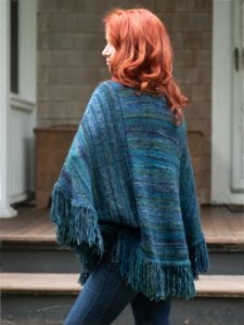 Free Knitting Pattern for a Poncho with Fringing - Knitting Bee