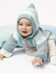 Free Knitting Pattern for an Easy Striped and Hooded Baby Jacket ...