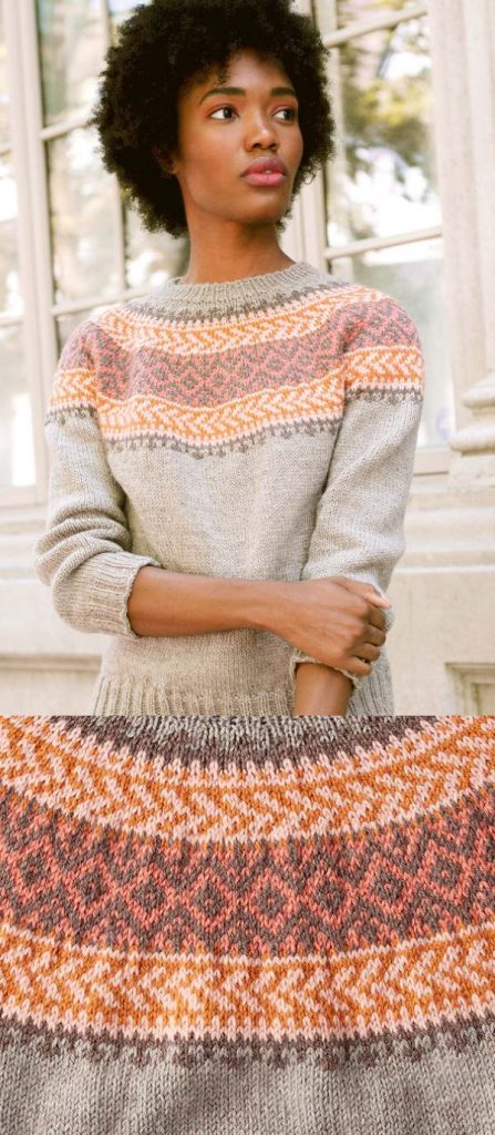 Free Knitting Pattern for a Patons Cumberland Knit Yoke Sweater - Knitting  Bee