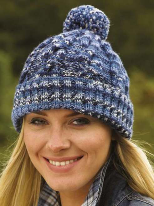 Free Knitting Pattern for a Cabled Hat with Variegated Yarn - Knitting Bee