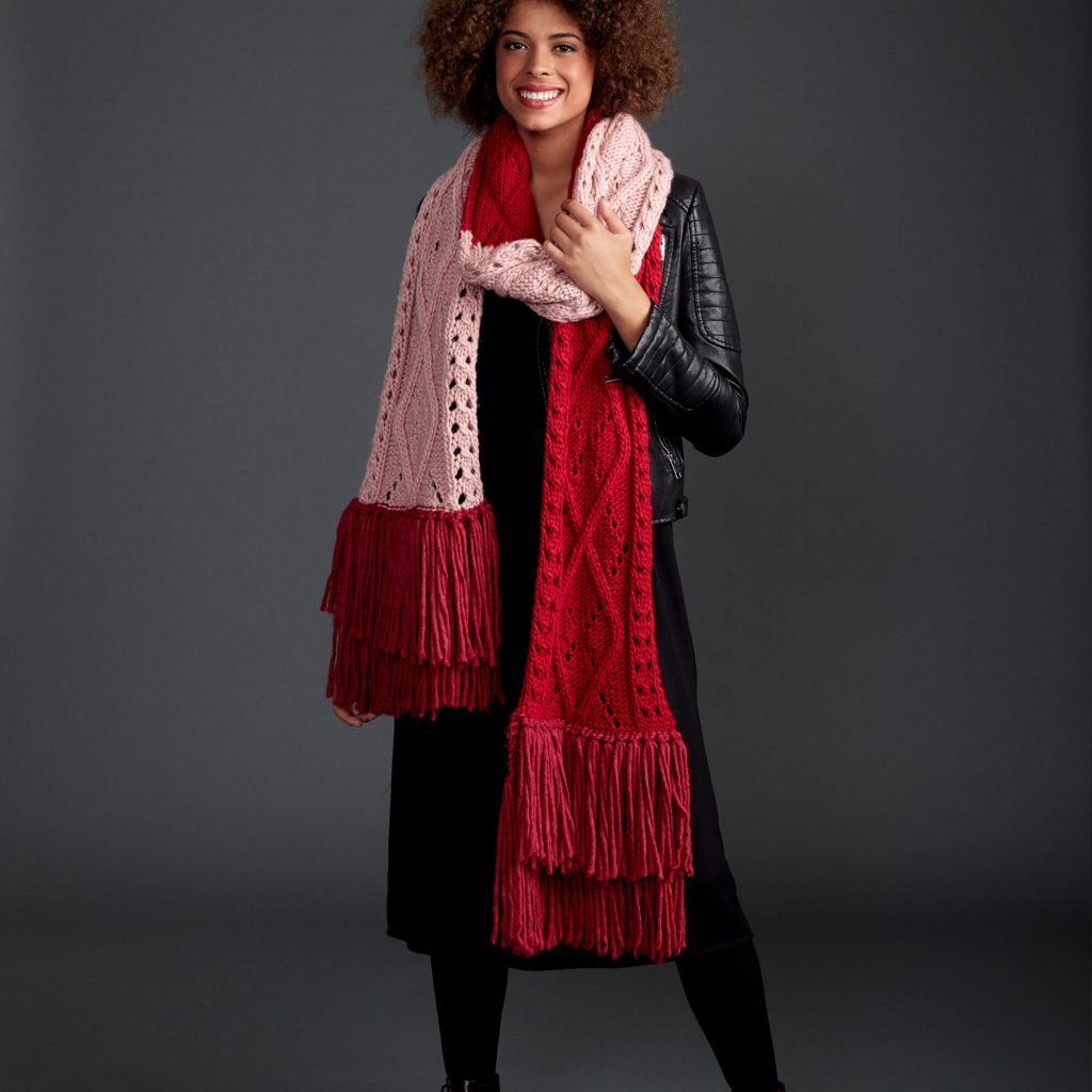Aryle cable lace free scarf knitting pattern