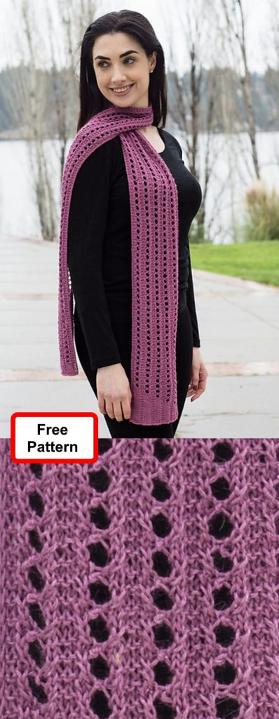 Free knitting pattern for a lace scarf
