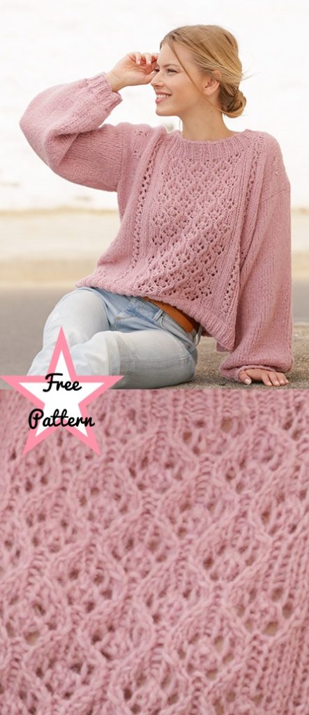 Free Knit Pattern for a Ladies Lace Sweater - Knitting Bee