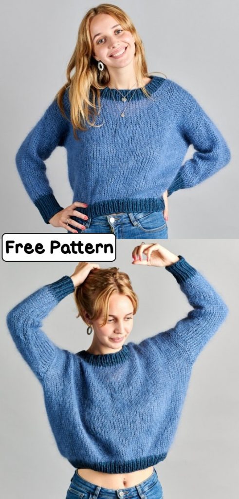 Free-knitting-pattern-for-a-cropped-sweater ⋆ Knitting Bee