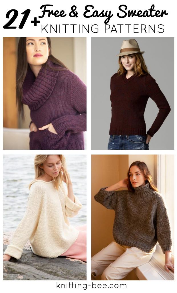 25 Free & Easy Sweater Knitting Patterns (Great for Beginners!)
