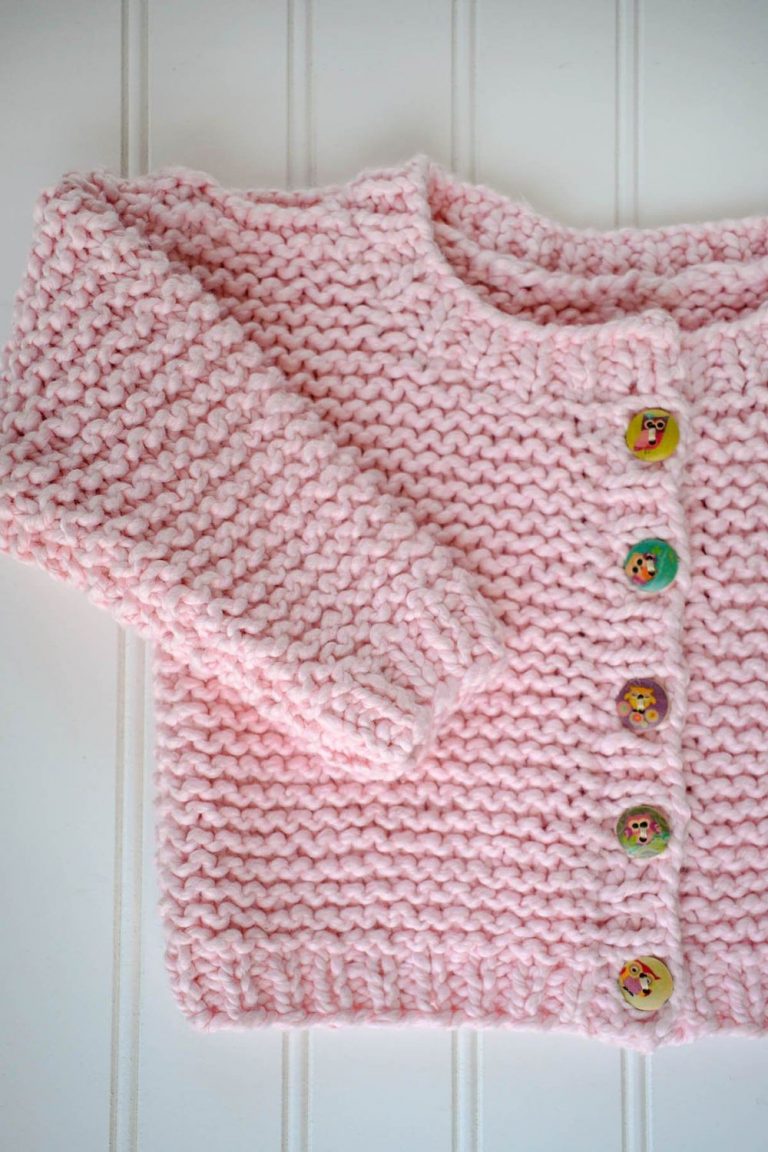 Free Knit Pattern for an Easy Garter Stitch Cardigan for Babies ...