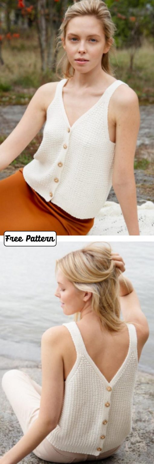 Free Knitting Pattern for Summer Tank Tops 2020 Knitting Bee