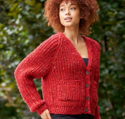 Free Knitting Pattern for Paton's Garrison Creek Cardigan - Knitting Bee