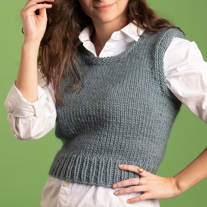 Knit a Simple V-Neck Sweater Vest