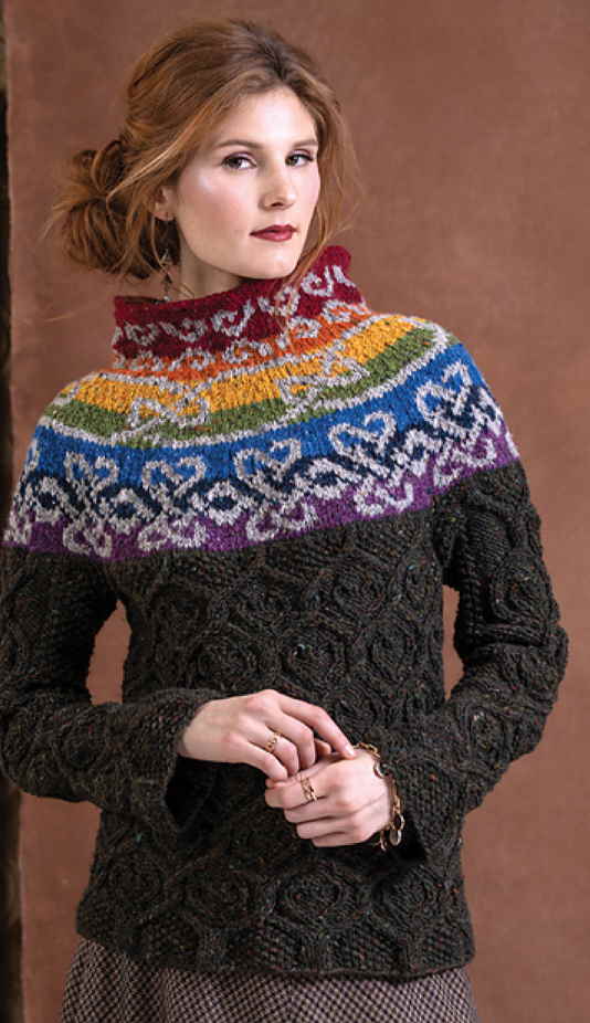 Fair Isle Yoke Sweater Knitting Pattern Women Men Cardigan Sweater hat PDF  Knitting Pattern 