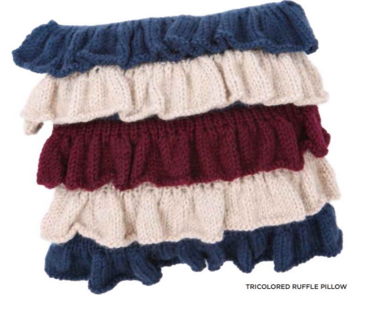 Free Knitting Pattern for 2 Ruffled Pillows Knitting Bee