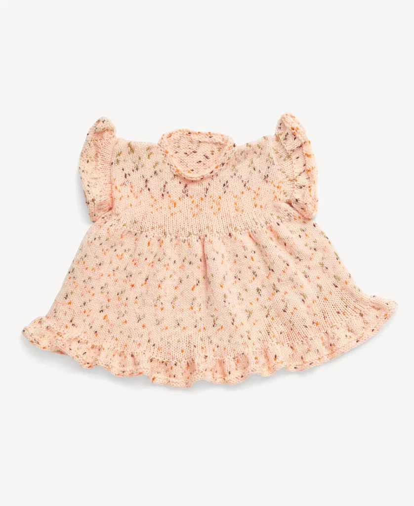 Free Knitting Pattern for a Ruffled Baby and Kids Dress