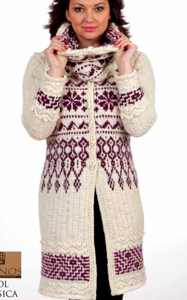 Colorwork Coat and Cowl Free Knitting Pattern