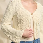 Free Knitting Pattern for a Cropped Lace Cardigan