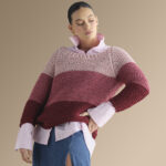 Free Knitting Pattern for a Three Color Stripe Jumper