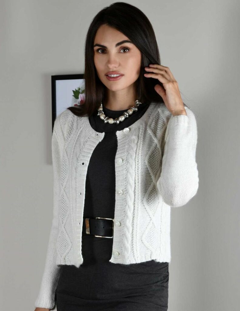 Free Cabled Cardigan Knit Pattern Prestige - Candid Elegance