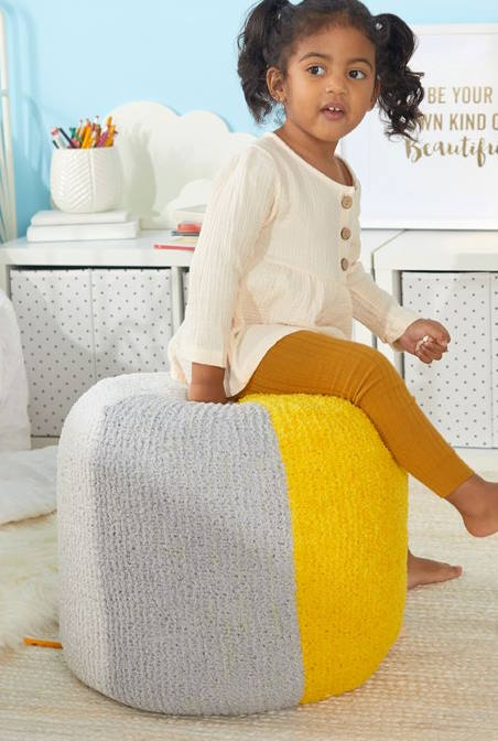 Free Knit Fleecy Pouf Pattern