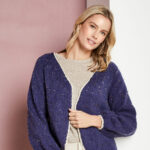 Free Knit Pattern for a Raglan Sleeved Cardigan with Crocheted Edging