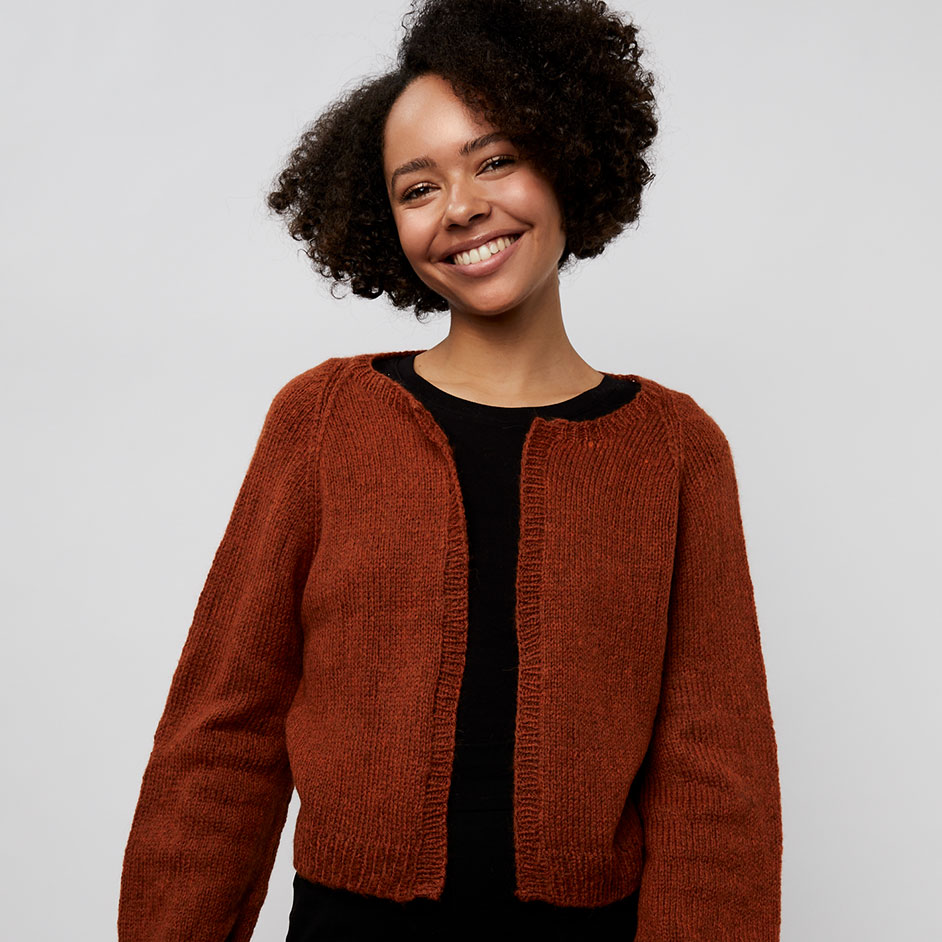 Free Knitting Pattern for a The Wind Cries Merino Cropped Cardigan